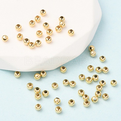 Real 24K Gold Plated Brass Round Spacer Beads LS-X-PALLOY-M029-03G-1