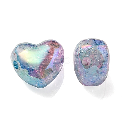 Transparent Crackle Acrylic Beads OACR-P010-14D-1
