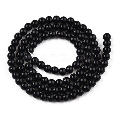 Opaque Solid Color Glass Beads Strands LS-GLAA-T032-P10mm-01-1