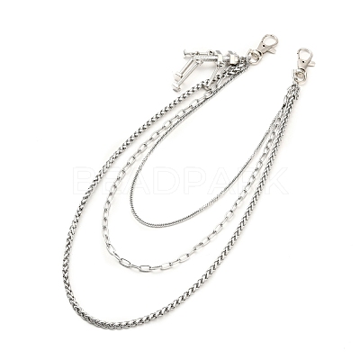304 Stainless Steel Triple Layer Chains for Jeans Pants 