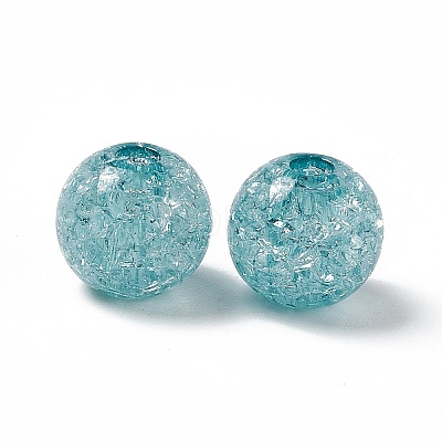 Transparent Crackle Acrylic Bead X-OACR-H019-02-1