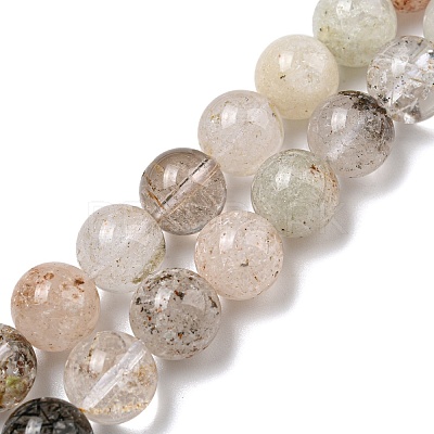 Natural Lodolite Quartz Beads Strands G-R494-A09-04-1