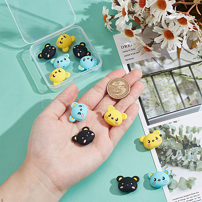 12Pcs 3 Colors Silicone Focal Beads SIL-NB0001-44-1