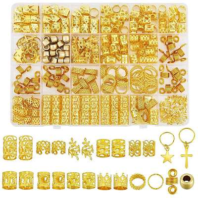 270Pcs Iron Hair Coil Cuffs X1-AJEW-SZC0021-03G-1
