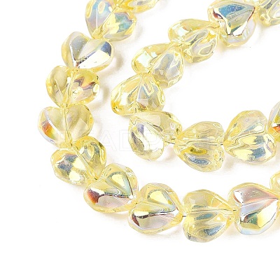 Electroplate Transparent Glass Beads Strands EGLA-N056-01A-11-1