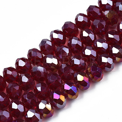 Electroplate Glass Beads Strands EGLA-A034-T8mm-B29-1