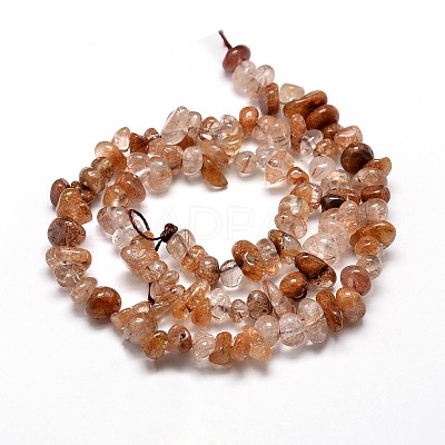 Natural Rutilated Quartz Chip Beads Strands G-E271-91-1