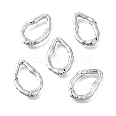 Brass Irregularity Spring Gate Rings KK-U072-43B-P-1