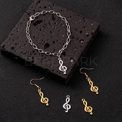 40Pcs 2 Colors Tibetan Style Alloy Treble Clef Pendants FIND-FS0001-11M-1