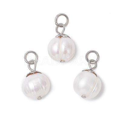 Natural Pearl Potato Charms PALLOY-JF04617-1
