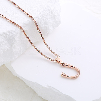 Stainless Steel Letter Pendant Necklaces for Women Men GR8130-21-1