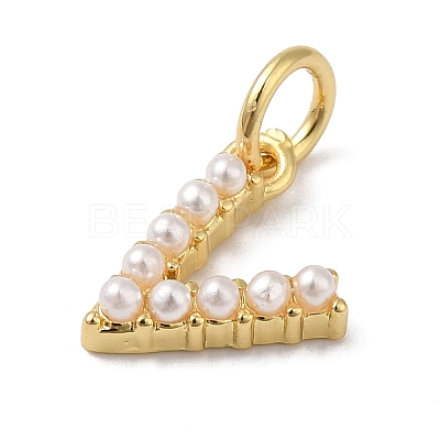 Rack Plating Brass with ABS Plastic Imitation Pearl Charms KK-B092-30V-G-1