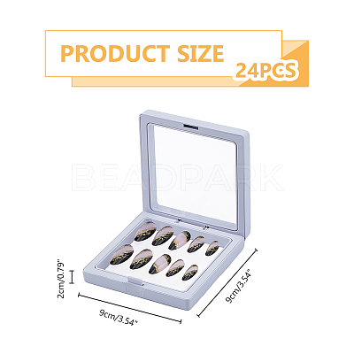 Square Plastic Jewelry Presentation Boxes LS-CON-WH0097-04-1