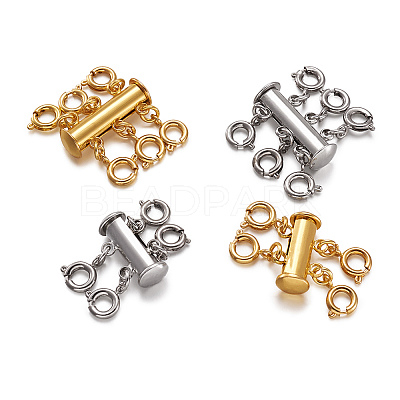 Brass Magnetic Slide Lock Clasps KK-TA0007-17-1