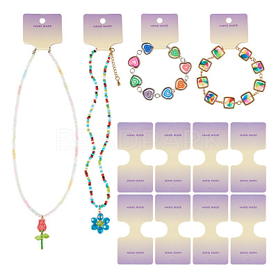 50Pcs Folding Paper Jewelry Display Cards ODIS-TA0001-07B-1