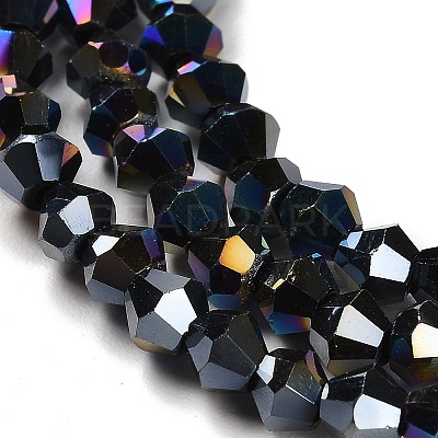 Opaque Solid Color Electroplate Glass Beads Strands EGLA-A039-P4mm-B17-1