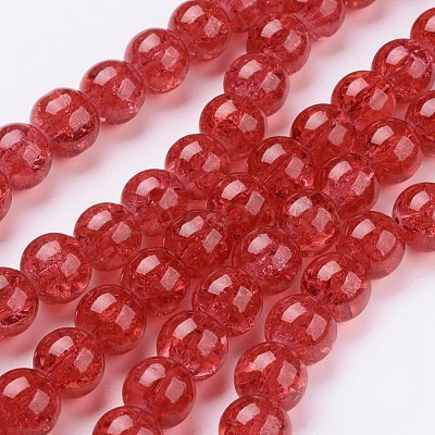 Crackle Glass Beads Strands X-CCG-Q001-10mm-13-1