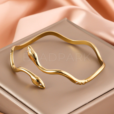 Snake 304 Stainless Steel Cuff Bangles FS-WGA46EE-01-1