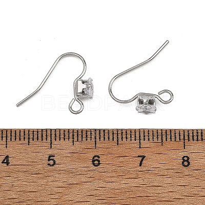 SHEGRACE Brass Pave Cubic Zirconia Earring Findings XGRQ4S784-741P-1