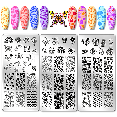 Stainless Steel DIY Nail Art Templates MRMJ-WH0092-060-1