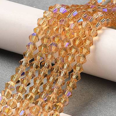 Transparent Electroplate Glass Beads Strands GLAA-F029-2mm-D18-1