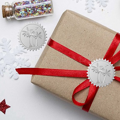 34 Sheets Silver Foil Embossed PET Picture Sticker DIY-WH0528-009-1