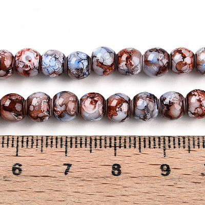 Baking Paint Glass Beads Strands DGLA-N003-6mm-A03-1