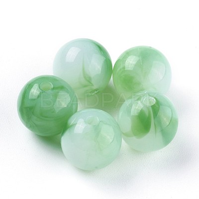 Acrylic Imitation Jade Beads MACR-E025-25B-10mm-1