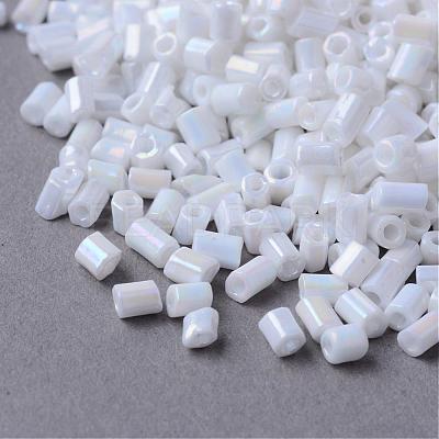 Opaque Rainbow Two Cut Glass Seed Beads SEED-Q022-401-1