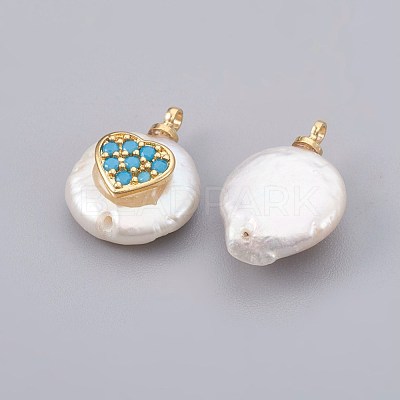Natural Cultured Freshwater Pearl Pendants PEAR-F008-23G-02-1