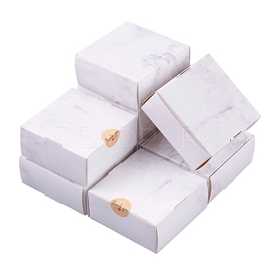 Marble Pattern Foldable Creative Kraft Paper Box CON-CJ0001-05-1