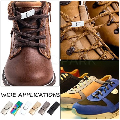 6 Pairs 6 Colors Zinc Alloy One-click Hook Buckle for Canvas Sports Shoes FIND-GF0004-54-1
