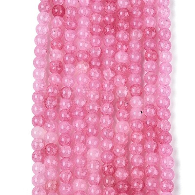 Ombre Effect Dyed Crackle Glass Beads Strands GLAA-Q106-01A-B08-1