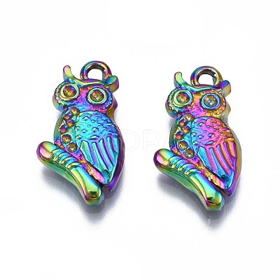 Rainbow Color 304 Stainless Steel Pendant Rhinestone Settings STAS-S119-073-1