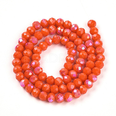 Electroplate Opaque Solid Color Glass Beads Strands LS-EGLA-A044-P6mm-L03-1-1