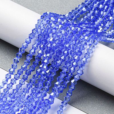 Transparent Electroplate Glass Beads Strands LS-GLAA-F029-3mm-C07-1