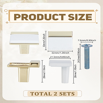 Rectangle Alloy Drawer Cabinet Door Knob Pull Handles STAS-WH0072-148-1