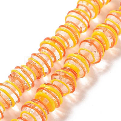 Round Handmade Clear Lampwork Beads Strands LAMP-G150-02C-1