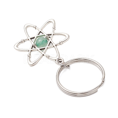 7Pcs Natural Gemstone Keychains KEYC-JKC01244-1