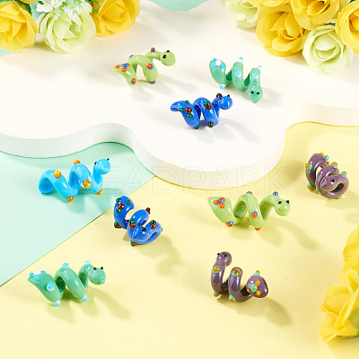 10Pcs 5 Colors Handmade Lampwork Enamel Beads LAMP-TA0002-48A-1