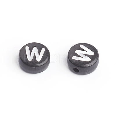 Acrylic Horizontal Hole Letter Beads OACR-E001-17-1