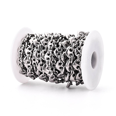 304 Stainless Steel Heart Link Chains CHS-Q009-03P-02-1