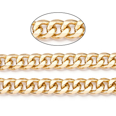 Aluminum Faceted Curb Chains CHA-N003-18KCG-1
