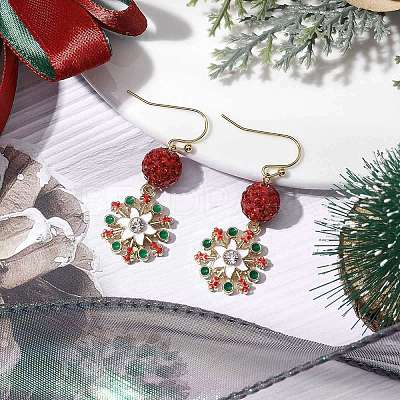 Alloy Enamel with Rhinestone Dangle Earrings EJEW-JE06079-1