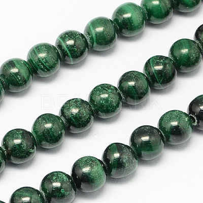 Natural Malachite Bead Strands G-R193-03-3mm-1