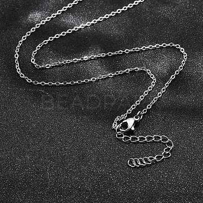 Non-Tarnish 304 Stainless Steel Cable Chain Necklace X-STAS-T040-PJ204-50-1