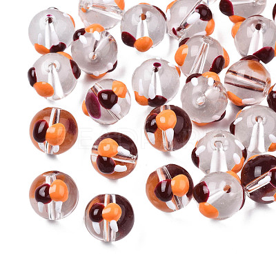 Transparent Glass Enamel Beads GLAA-N049-024-1