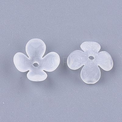 4-Petal Transparent Acrylic Bead Caps FACR-T001-09-1