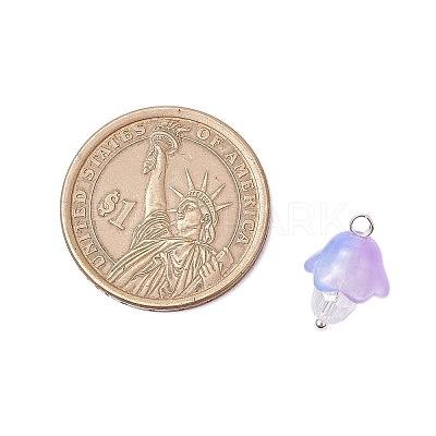 Mushroom Transparent Glass Pendants PALLOY-JF03654-02-1
