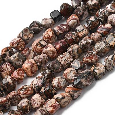 Natural Leopard Skin Jasper Beads Strands G-B161-A03-1